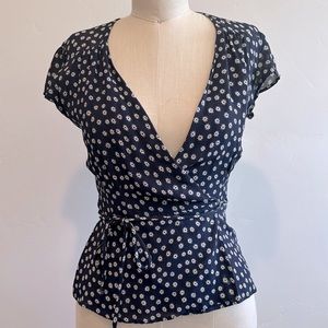 Reformation floral wrap top XS